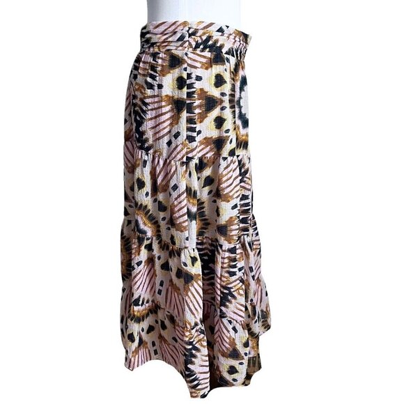 BASH CLAREN TIERED COLORFUL MIDI SKIRT - S - Picture 4 of 14